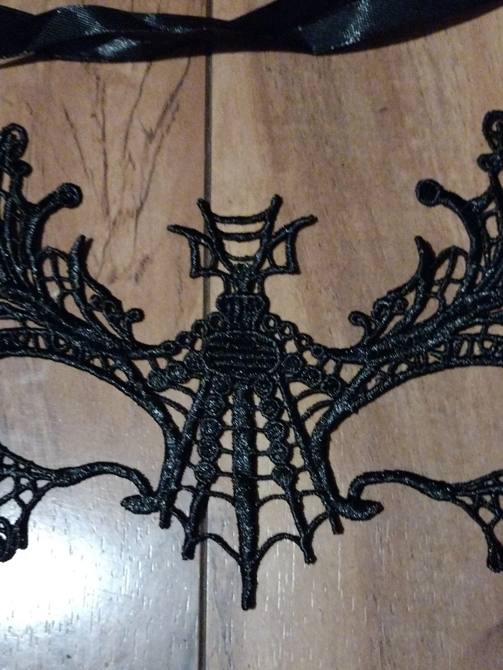 Black Lace Masquerade Mask - Unbranded Elegant Bat Design